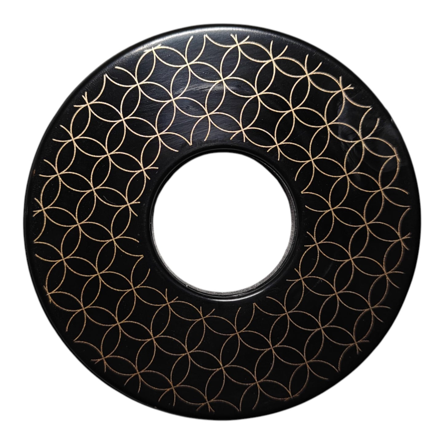 Black Tsuba - Shippou Tsunagi