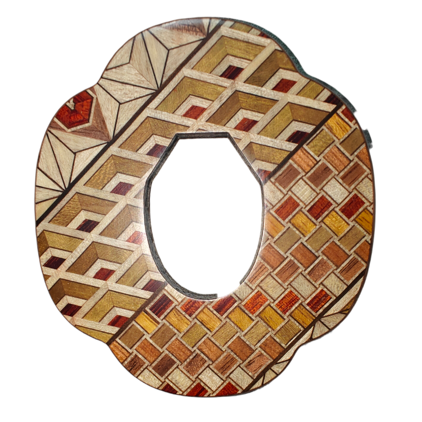 Yosegi (Parquet) Wooden Bokuto Tsuba