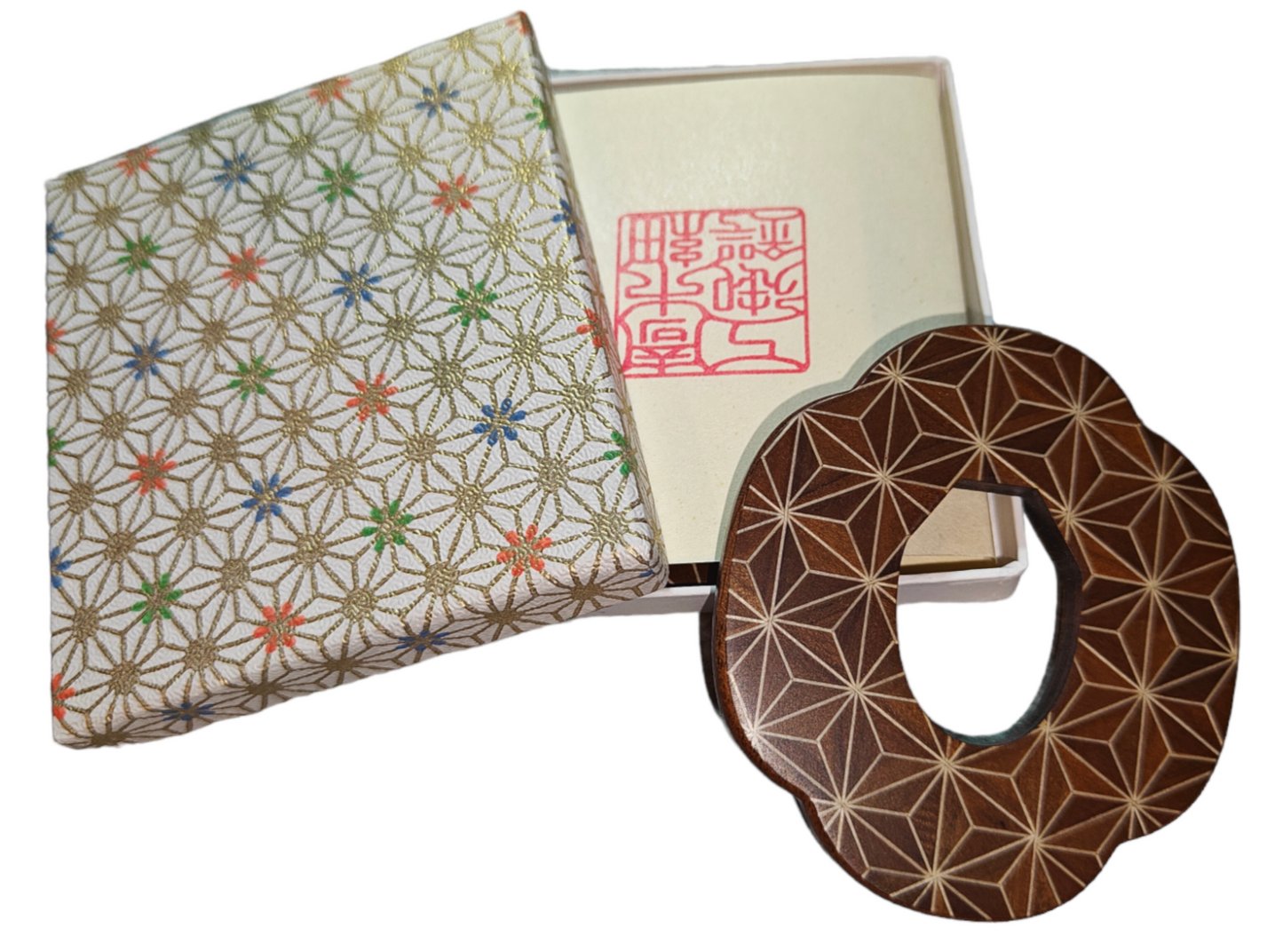 Yosegi (Parquet) Wooden Bokuto Tsuba