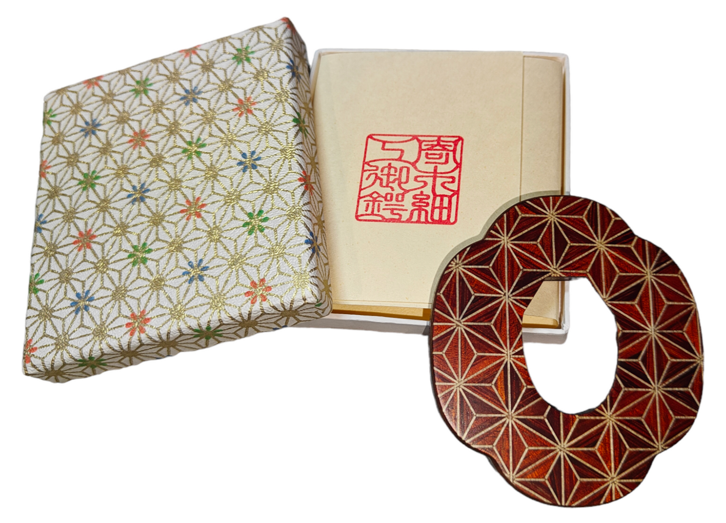 Yosegi (Parquet) Wooden Bokuto Tsuba