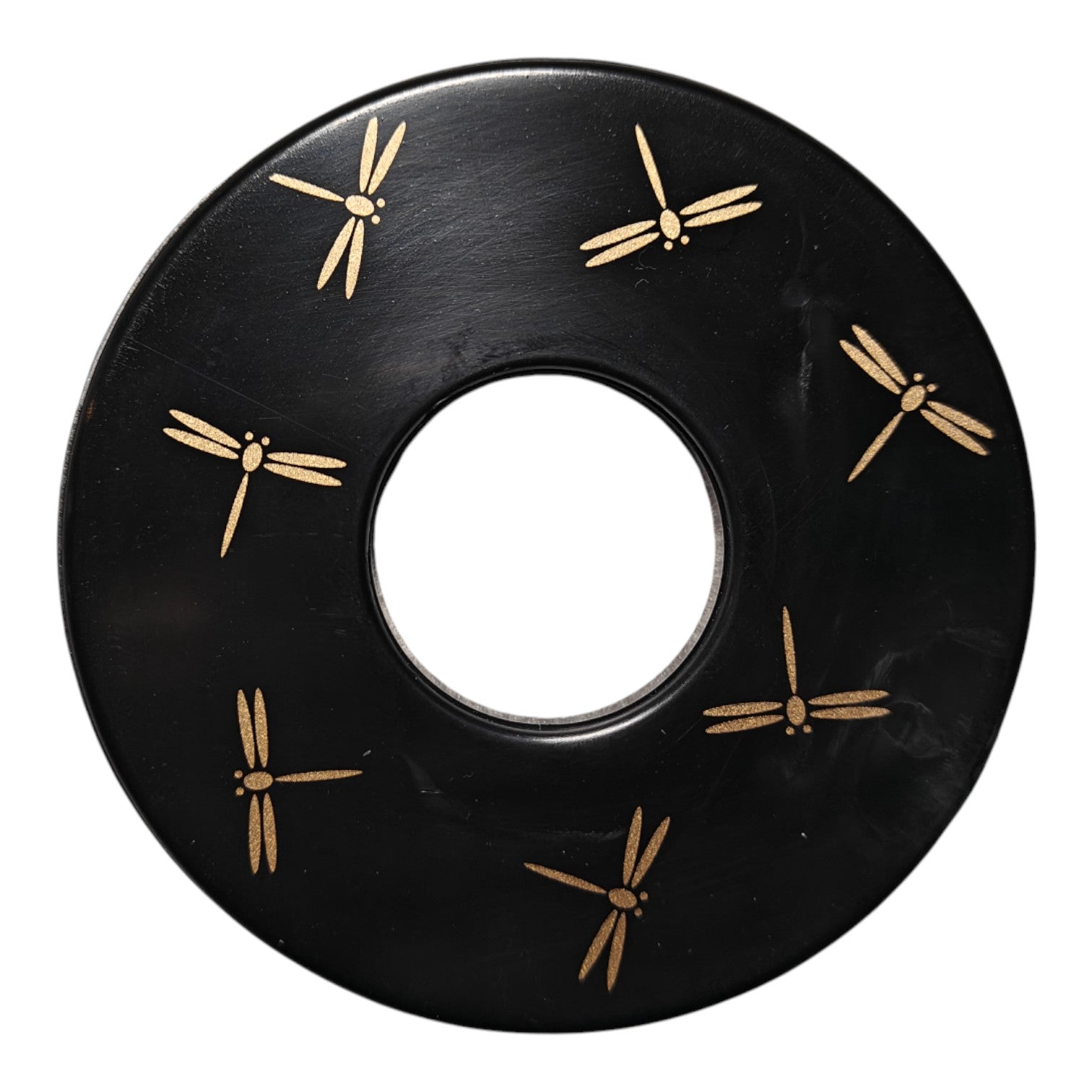 Black Tsuba - Dragonfly - BUDOGU ZEN