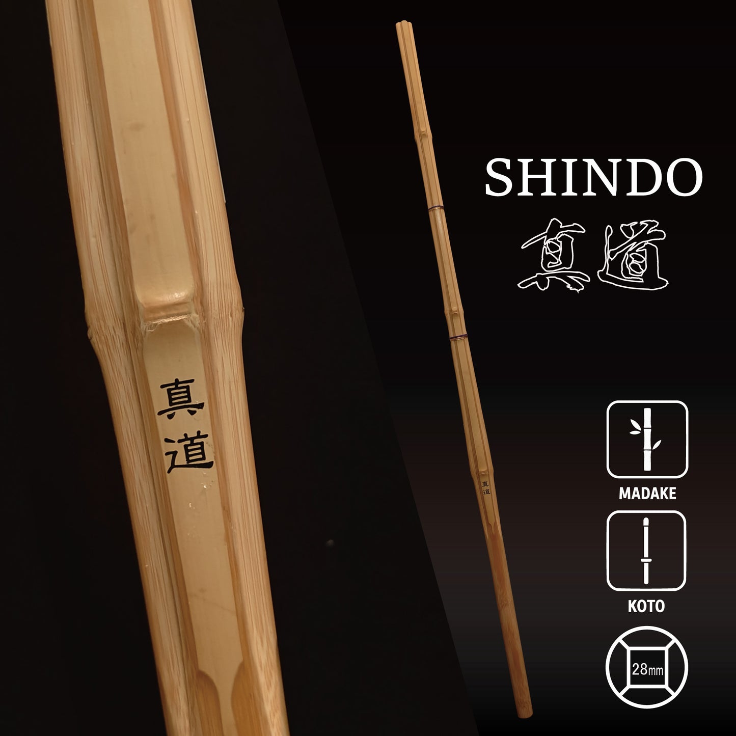 SHINDO - Madake Koto Fat & Short Grip Shinai