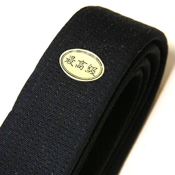 Tozando Deluxe Thick Aikido Black Obi - Bakusho